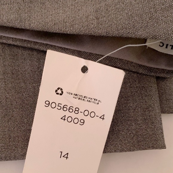 Banana Republic Light gray 70% fine wool blend straight pants lined pocket US 14 - Picture 8 of 16